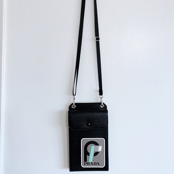 Prada Patch 1 Saffiano Leather Card/Phone Bag - Picture 1 of 8